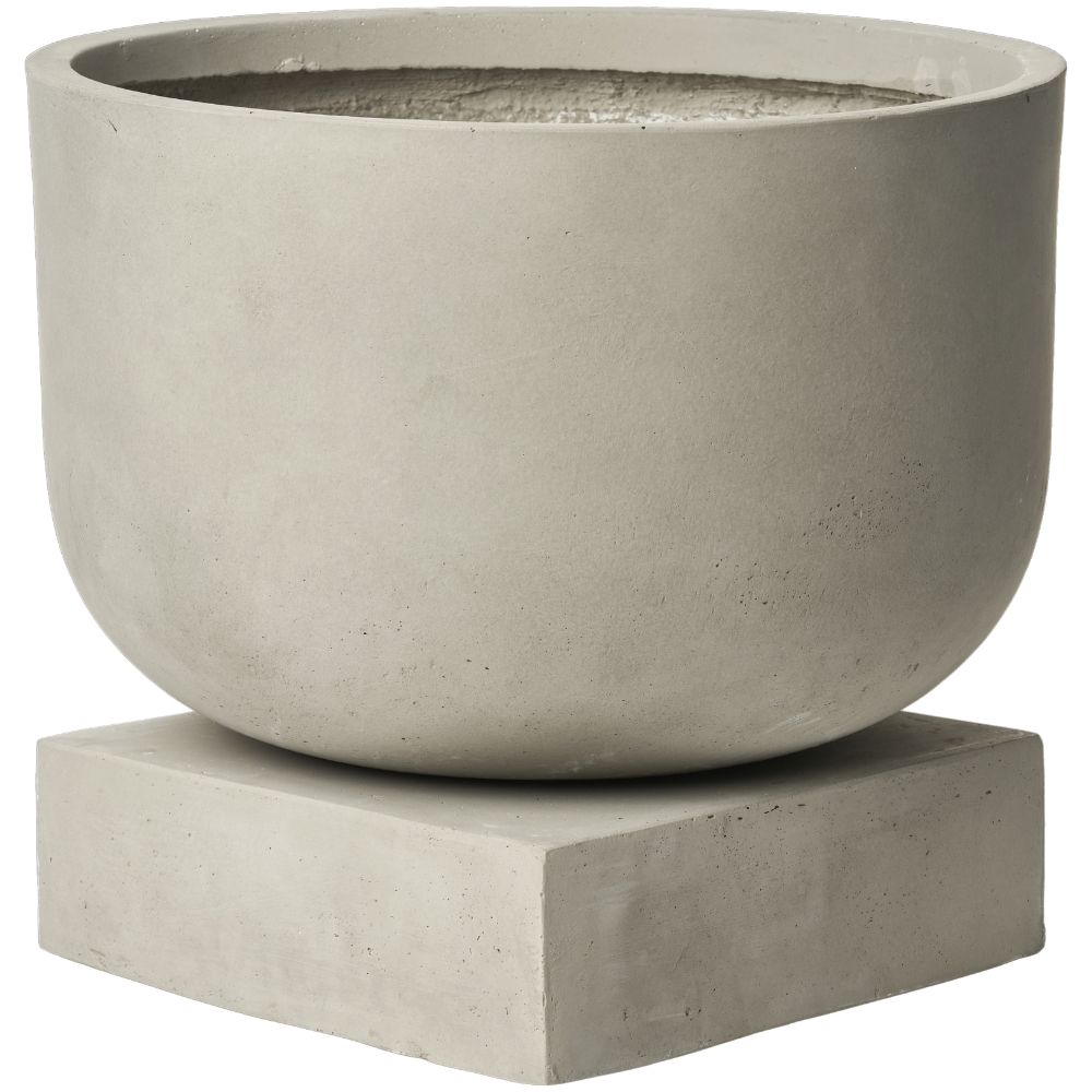 Bolia Šedý cementový květináč Podium Ø 36 cm