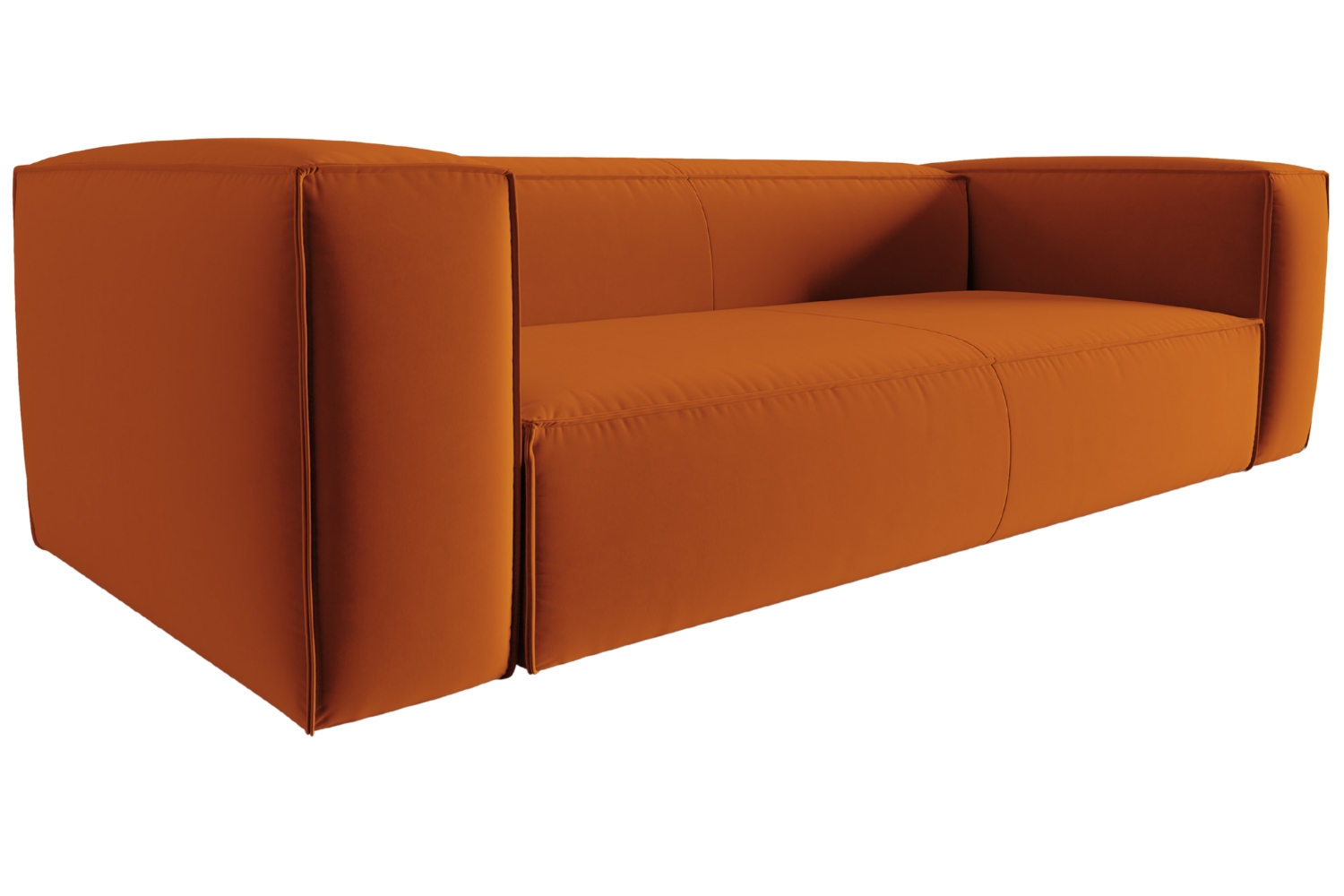 Cosmopolitan Design Terakotově oranžová sametová čtyřmístná pohovka Mackay 230 cm