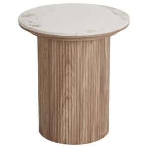 Nordic Living Bílý keramicky odkládací stolek Athens 45 cm