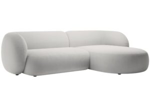 Micadoni Světle šedá sametová rohová pohovka Kate 285 cm