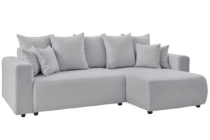 Bobochic Paris Světle šedá bouclé rohová rozkládací pohovka Envy 282 cm