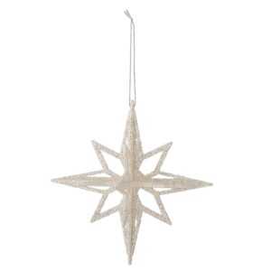 Bloomingville Stříbrná plastová vánoční ozdoba Chue 15 cm