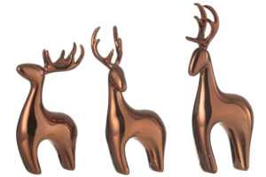 J-line Set tří měděných sošek Reindeer 16 cm
