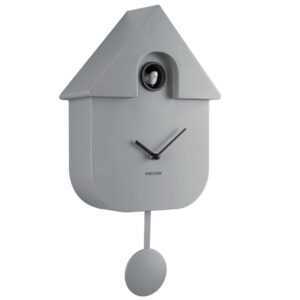 Present time Šedé kukačkové hodiny Modern Cuckoo