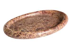 Kave Home Hnědý mramorový tác Lenorel 43 x 28 cm