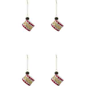 House Doctor Červeno-zlaté skleněné vánoční ozdoby Tambur