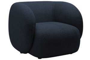 Micadoni Tmavě modré bouclé křeslo Kate