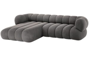 Cosmopolitan Design Šedá sametová rohová pohovka Koge 270 cm