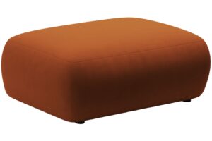 Micadoni Oranžová sametová podnožka Kate 99 x 60 cm