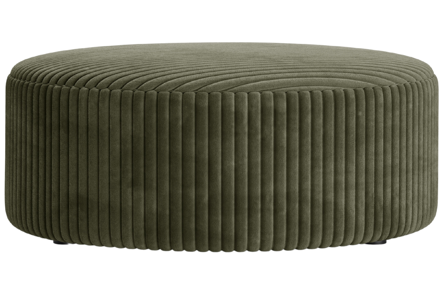 Micadoni Zelený manšestrový taburet Dia 90 cm