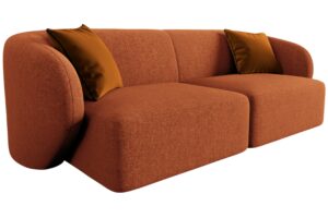 Maison Heritage Terakotově oranžová dvoumístná pohovka Chiara 188 cm