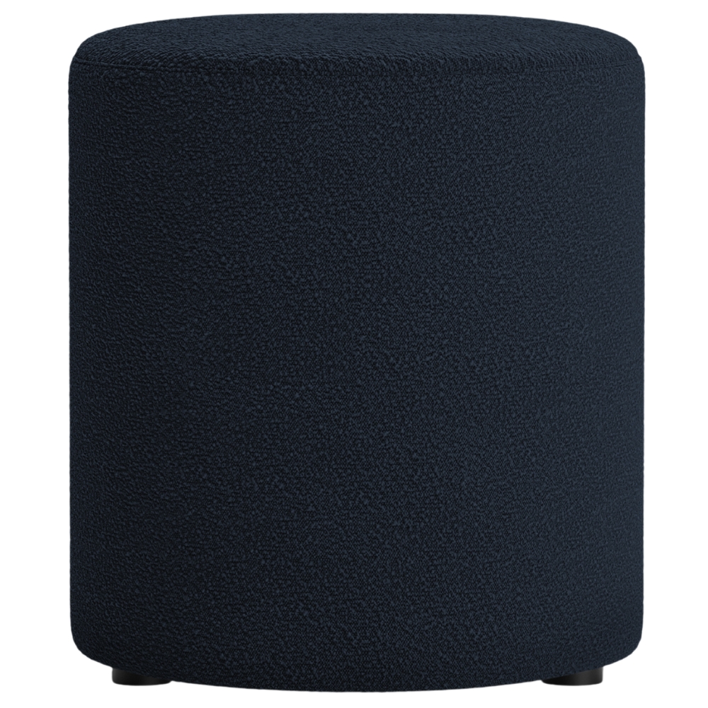 Micadoni Tmavě modrý bouclé taburet Dia 40 cm