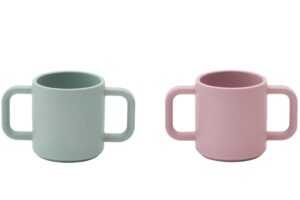 Kave Home Růžovo-zelený set dvou silikonových hrnků Lili 180 ml