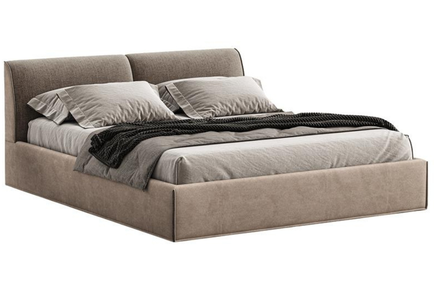 Woodsoft Hnědá dvoulůžková postel Novara 160 x 200 cm s úložným prostorem