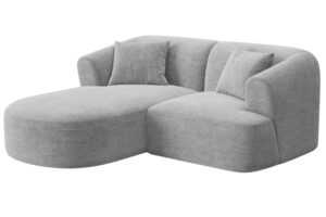 Cosmopolitan Design Světle šedá manšestrová rohová pohovka Campi 180 cm