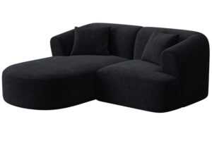 Cosmopolitan Design Černá manšestrová rohová pohovka Campi 180 cm