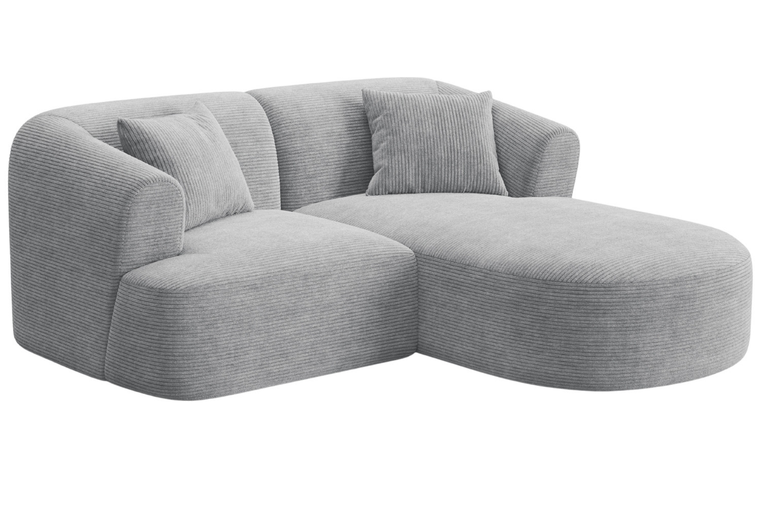 Cosmopolitan Design Světle šedá manšestrová rohová pohovka Campi 180 cm