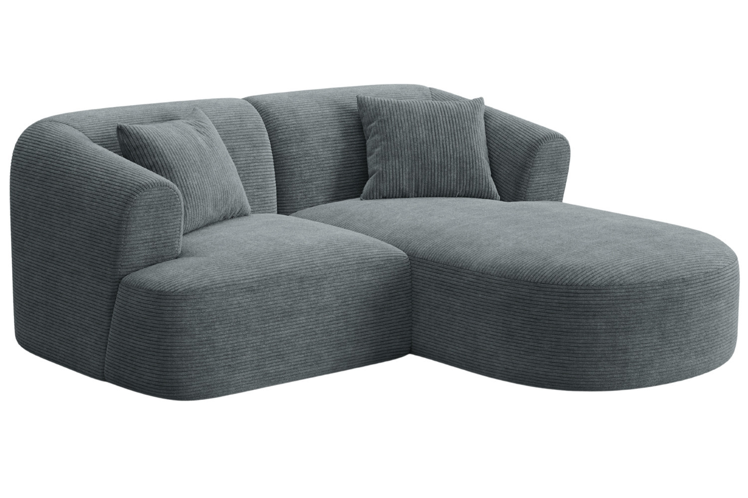 Cosmopolitan Design Šedá manšestrová rohová pohovka Campi 180 cm