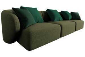 Maison Heritage Zelená trojmístná pohovka Chiara 266 cm