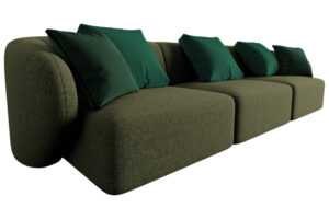 Maison Heritage Zelená trojmístná pohovka Chiara 266 cm