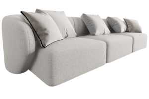 Maison Heritage Světle šedá trojmístná pohovka Chiara 266 cm