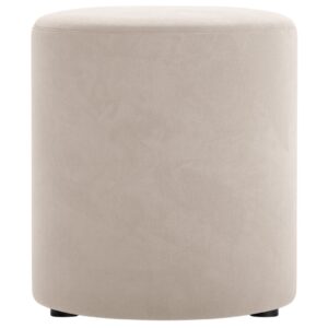Micadoni Béžový sametový taburet Dia 40 cm