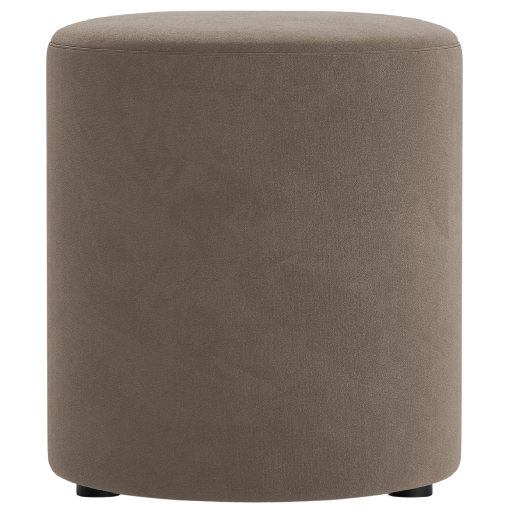 Micadoni Béžovošedý sametový taburet Dia 40 cm