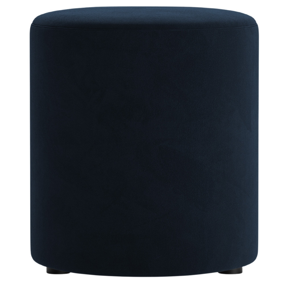 Micadoni Tmavě modrý sametový taburet Dia 40 cm