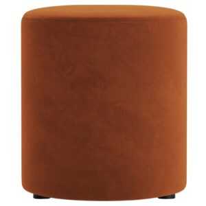 Micadoni Terakotově oranžový sametový taburet Dia 40 cm