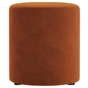 Micadoni Terakotově oranžový sametový taburet Dia 40 cm