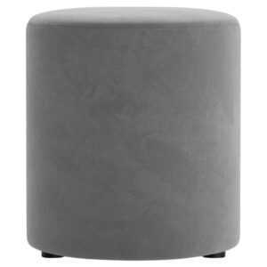 Micadoni Šedý sametový taburet Dia 40 cm