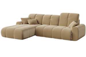 Devichy Béžová sametová rohová pohovka Tous 290 cm