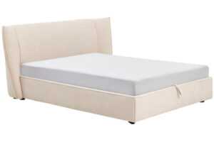 Kave Home Béžová dvoulůžková postel Arvian 160 x 200 cm s úložným prostorem