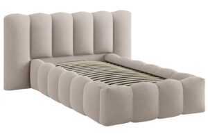 Micadoni Světle hnědá postel Lupine 90 x 200 cm s úložným prostorem