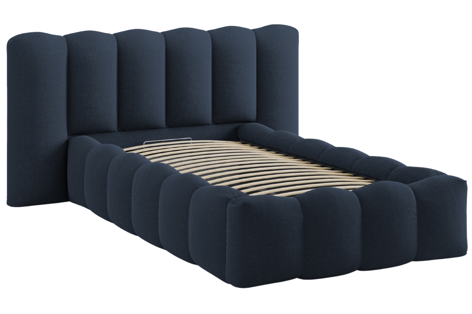 Micadoni Tmavě modrá postel Lupine 90 x 200 cm s úložným prostorem