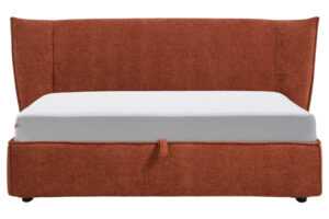 Kave Home Terakotová dvoulůžková postel Arvian 160 x 200 cm s úložným prostorem