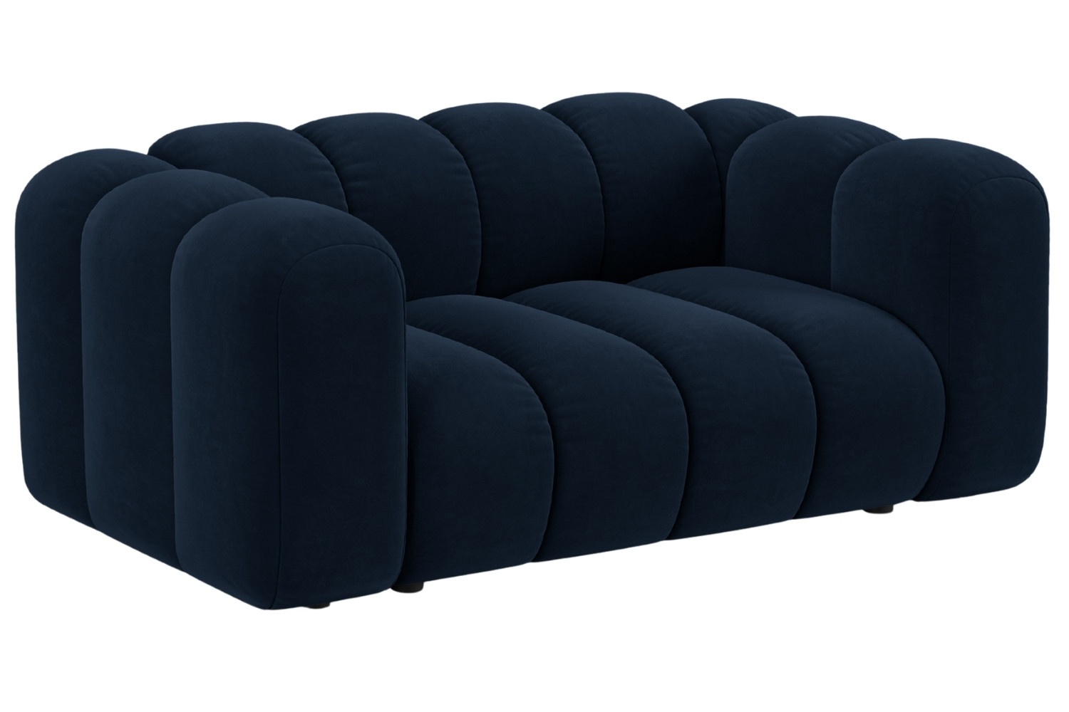 Micadoni Tmavě modrá sametová dvoumístná pohovka Lupine 170 cm