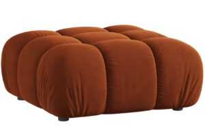 Micadoni Terakotově oranžová sametová podnožka Bellis 94 x 94 cm