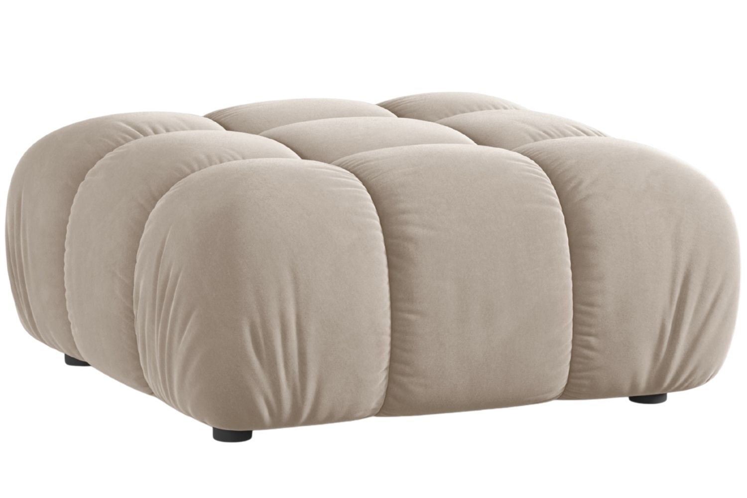 Micadoni Béžová sametová podnožka Bellis 94 x 94 cm