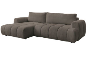 Bobochic Paris Hnědá bouclé rozkládací pohovka Fuji 292 cm