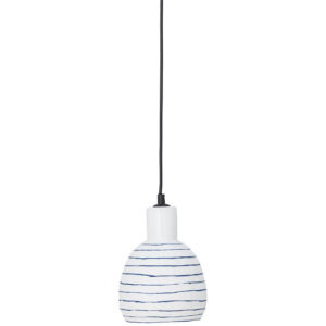 Bloomingville Bílé pruhované závěsné světlo Elga 14