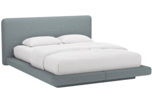 Micadoni Světle modrá dvoulůžková postel Linea 140 x 200 cm