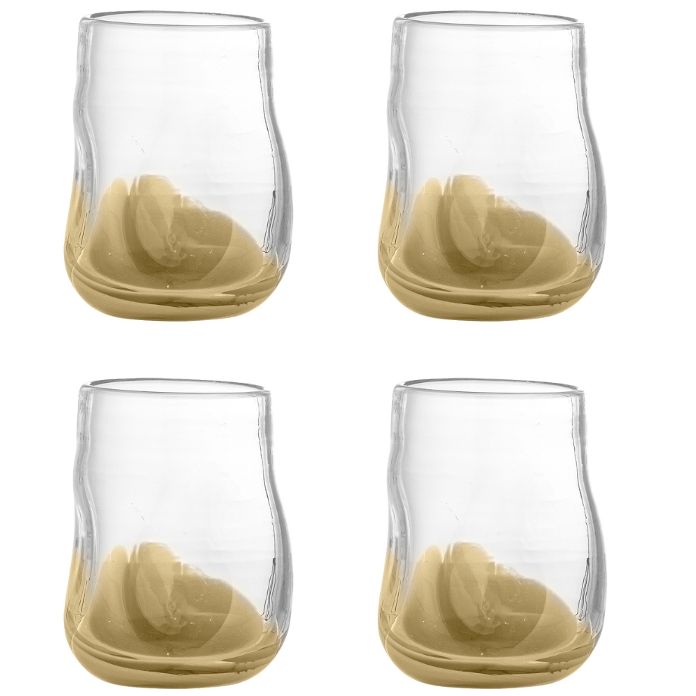 Bloomingville Sada čtyř béžových sklenic Ballard 275 ml