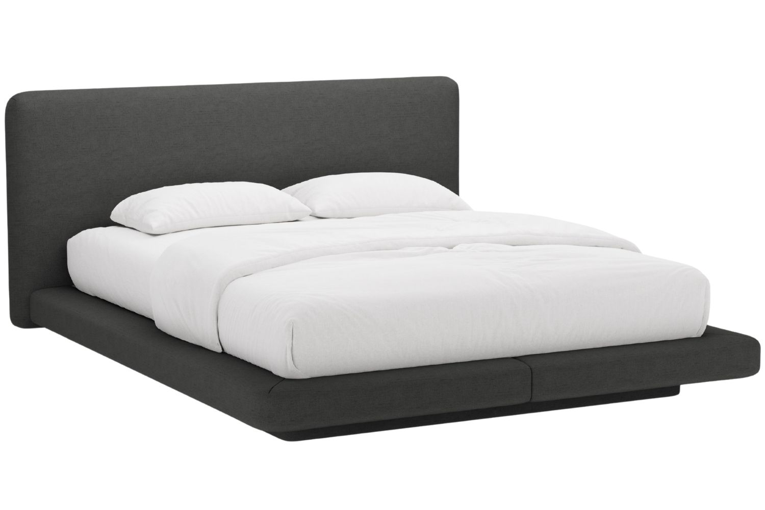 Micadoni Tmavě šedá dvoulůžková postel Linea 180 x 200 cm