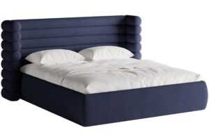 Micadoni Modrá bouclé dvoulůžková postel Mount 160 x 200 cm