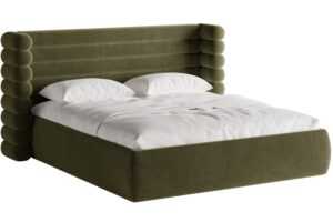 Micadoni Zelená sametová dvoulůžková postel Mount 180 x 200 cm