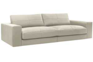 Bobochic Paris Béžová kožená trojmístná pohovka Leonard 274 cm