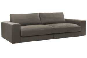 Bobochic Paris Hnědá kožená trojmístná pohovka Leonard 274 cm