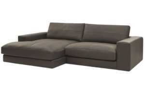 Bobochic Paris Hnědá kožená rohová pohovka Leonard 274 cm