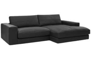 Bobochic Paris Černá kožená rohová pohovka Leonard 274 cm